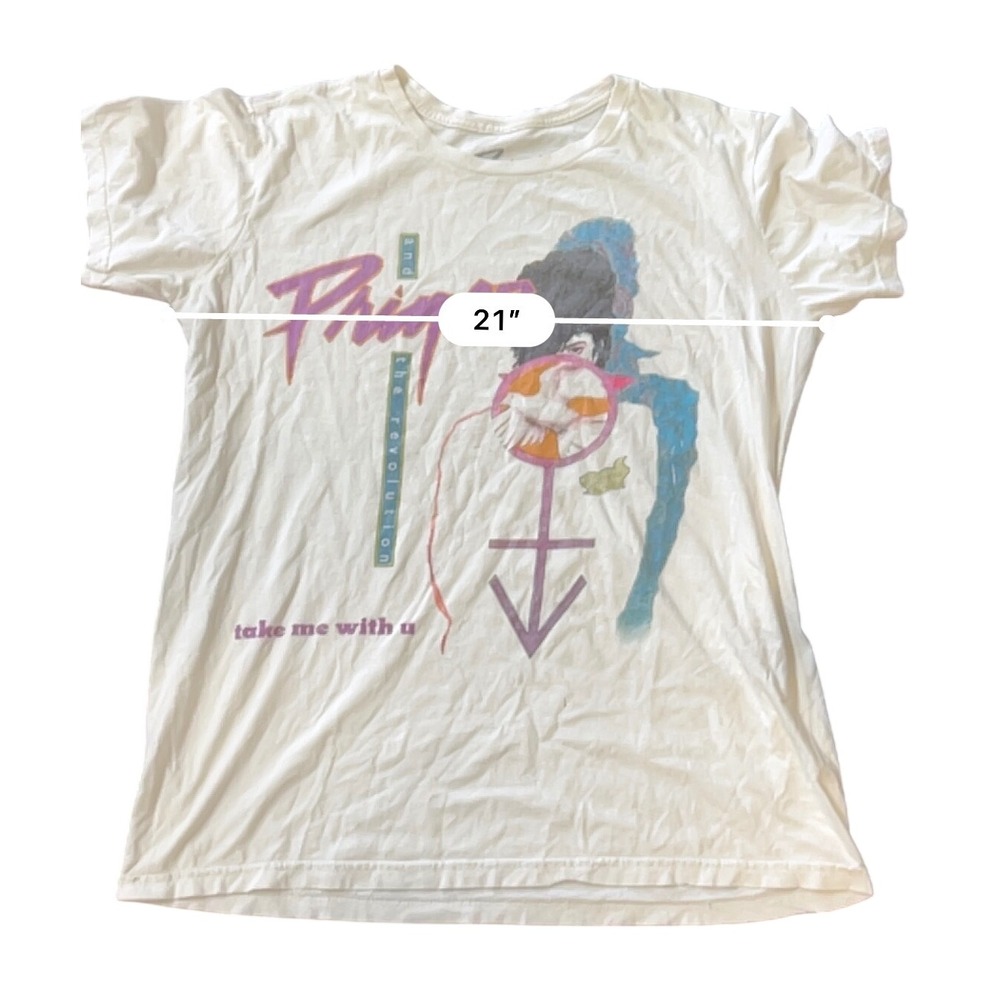Prince and the Revolution Take Me With U Graphic T-Shirt White Mens Large LG - Picture 4 of 5